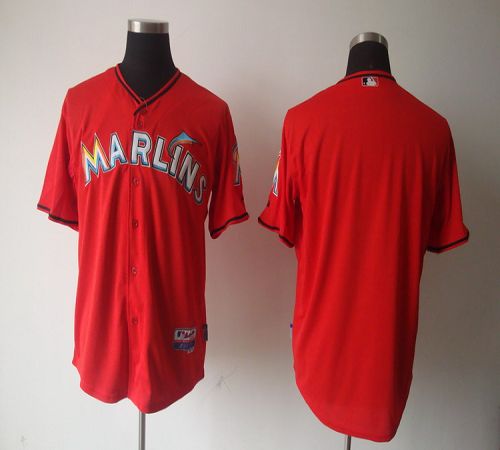 marlins Blank Red 2012 Alternate Stitched MLB Jersey - Click Image to Close
